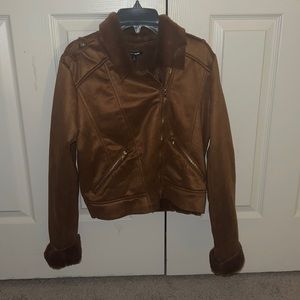Brown, Velvet, Fur lined Jacket